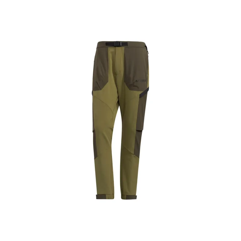 Adidas Knitted Sports Pants Men's Brown Green-0