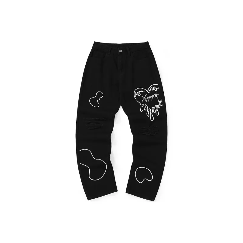 XXGOGO Straight Jeans Unisex Black-0