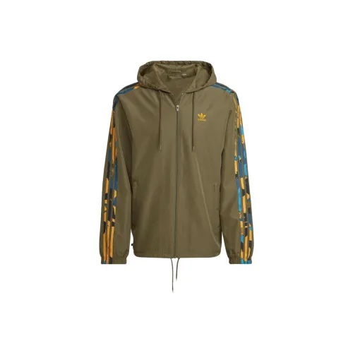 Adidas Originals Camo Series Windbrea Trench Coat Men's Olive