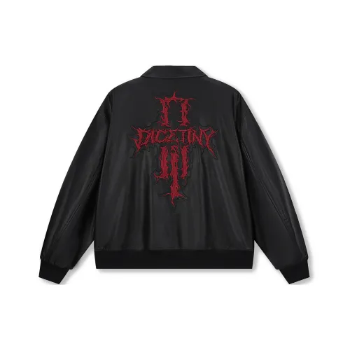 DICETINY Leather Jackets Unisex Black