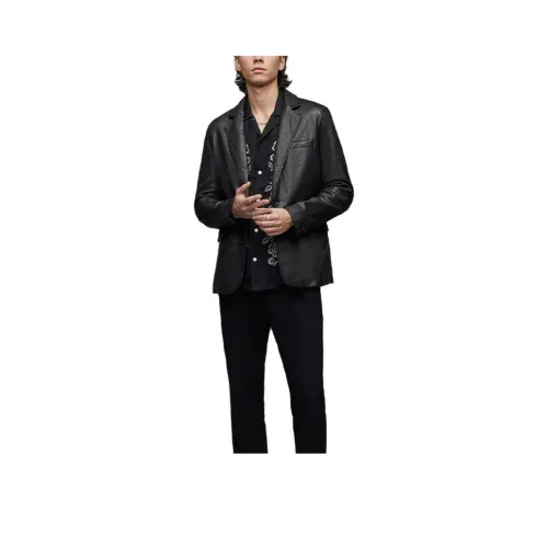ALLSAINTS Leather Jackets Men Black