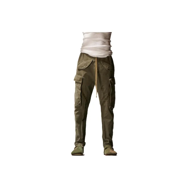 GREG LAUREN Tapered Cotton Cargo Trousers-0