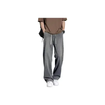NOME Height Increasing Slimming Draped Lace Up Straight Fit Wide Leg Pants Unisex