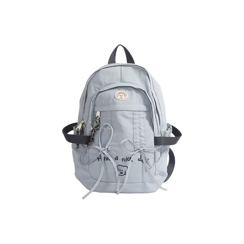 GOBLIN SHARKS 1759 Nylon Fabric Backpack Women's Khaki/Black/Blue-14