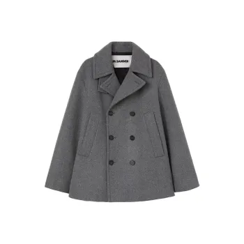 JIL SANDER + Double Breasted Felted Coat