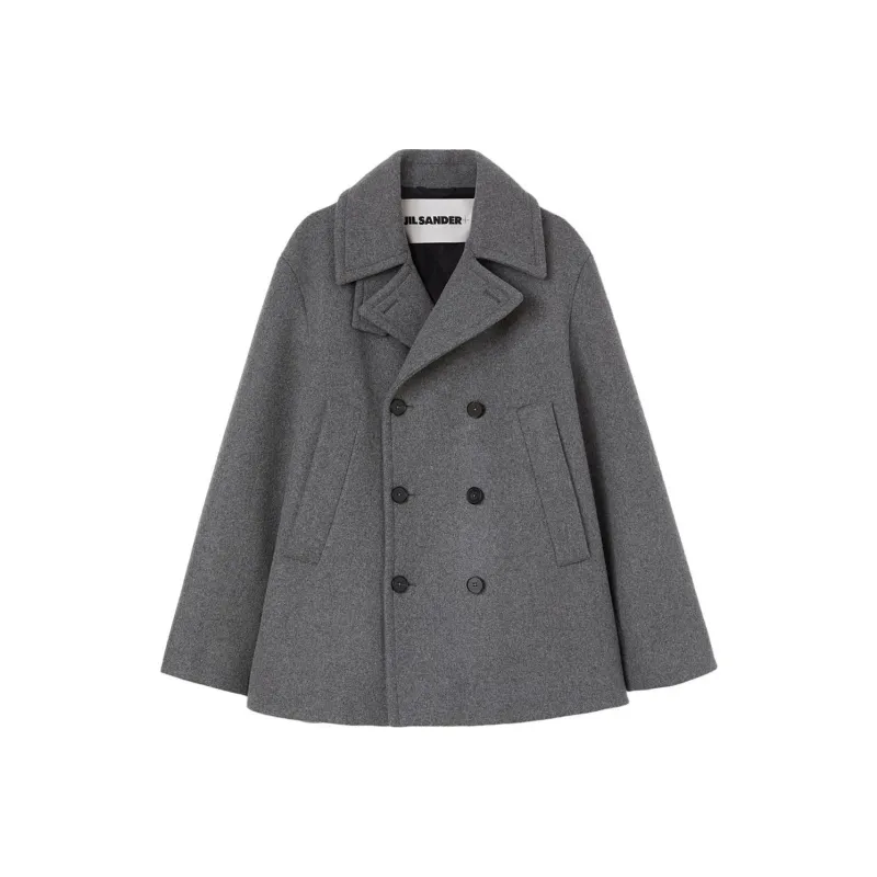 JIL SANDER + Double Breasted Felted Coat-0