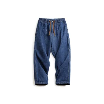 MADEN Jeans Men Denim Blue Loose Fit, Runs Large