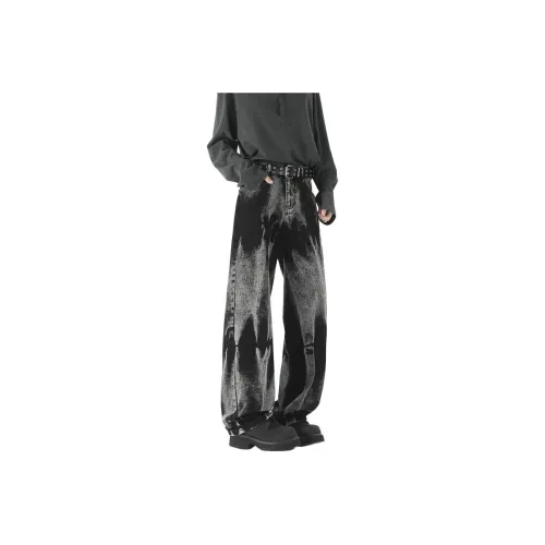 NEAR HERE Jeans Unisex Black Gray Color