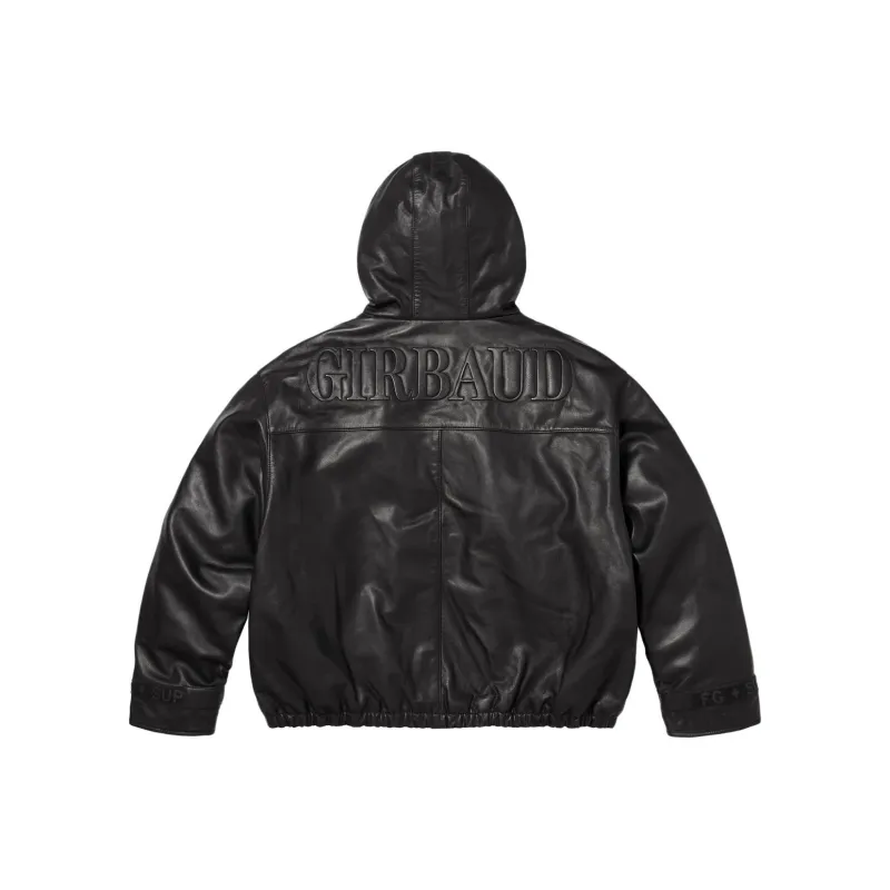Supreme Marithé + François Girbaud Hooded Leather Flight Bomber Jacket-0