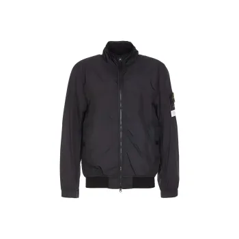 STONE ISLAND Logo Patch Zip Up Bomber Jacket