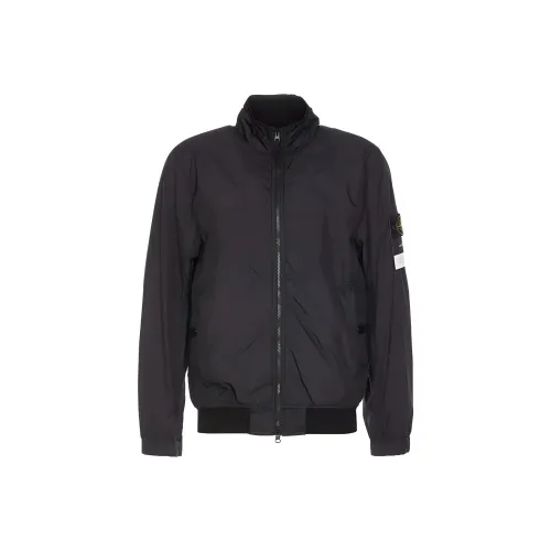 STONE ISLAND Logo Patch Zip Up Bomber Jacket
