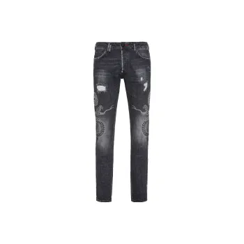PHILIPP PLEIN Snake-motif Ripped Jeans