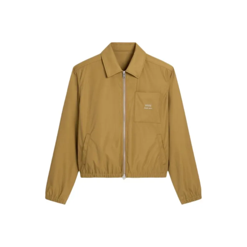 AMIPARIS Paris Logo Lettering Zip Up Bomber Jacket-0
