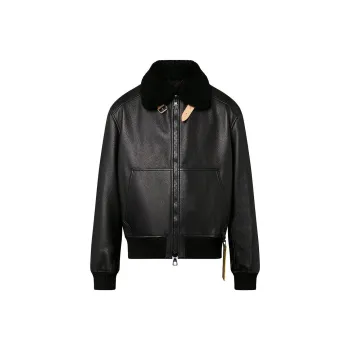 LOUIS VUITTON Leather Jacket Men's