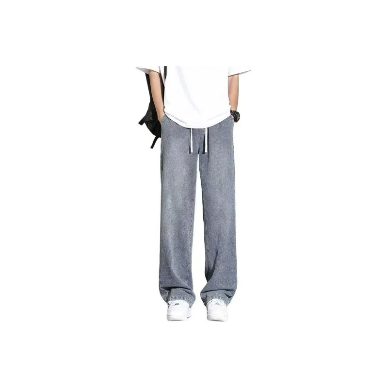 NOME Height Increasing Slimming Draped Lace Up Straight Fit Wide Leg Pants Unisex-5