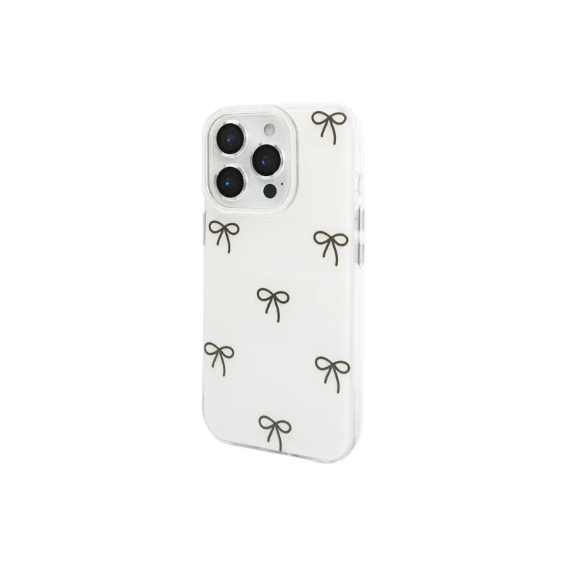 Sopi Acrylic Material Double Layer Line Bowknot Phone Cases Compatible With IPhone 16/15 Pro Max/Apple 13/14 Pro/Max-6
