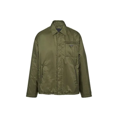 PRADA SS24 Jackets Coats Men's Army Green