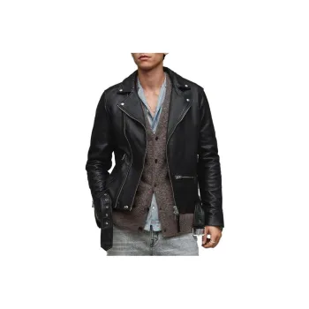 ALLSAINTS Leather Jackets Men Black