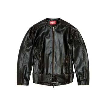 DIESEL L Margy Collarless Leather Jacket