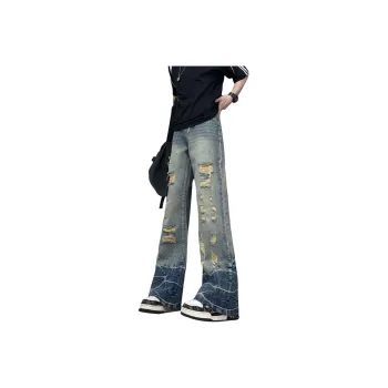 UPXIW Jeans Unisex Vintage Blue