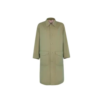 FENDI Green Coated Cotton Trench Coat Trench Coat Men's Green