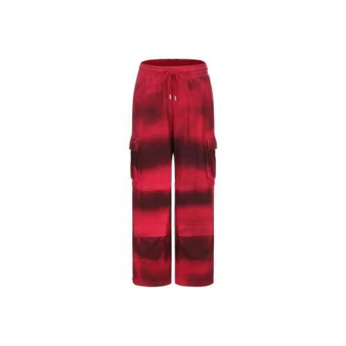 VANN VALRENCÉ Cargo Pants Unisex Smudge Red