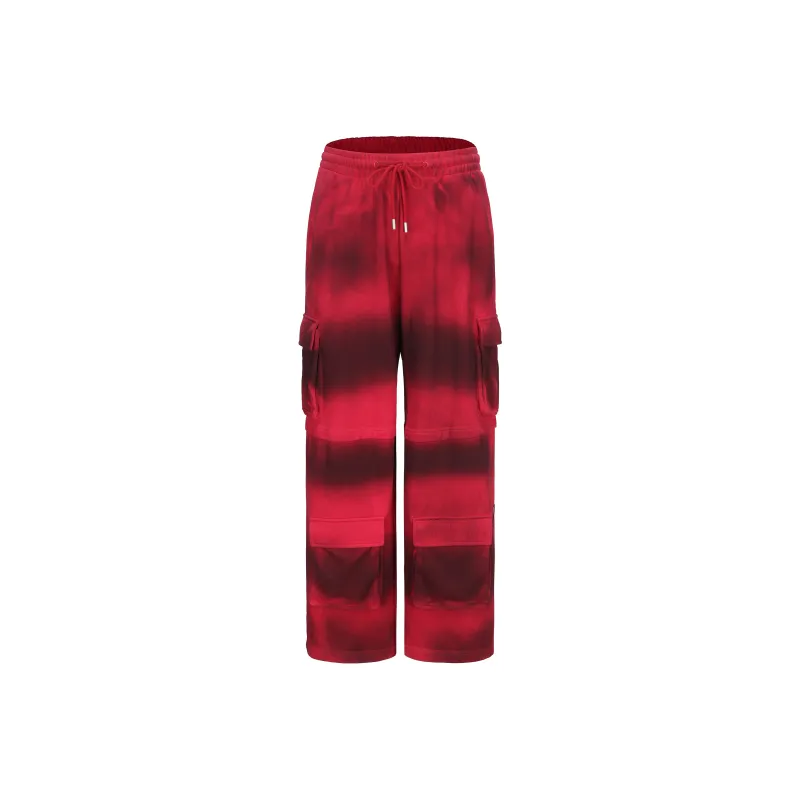 VANN VALRENCÉ Cargo Pants Unisex Blended Red-0