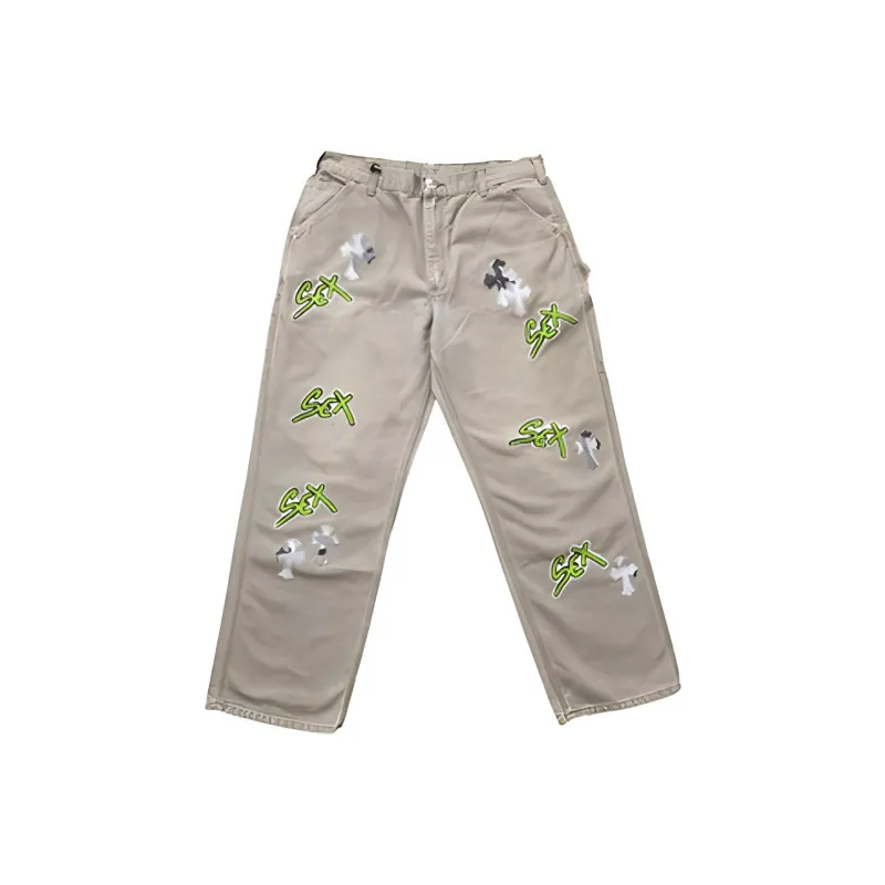 Chrome Hearts Matty Boy Sex Records Single Knee Vintage Carpenter Pants-0