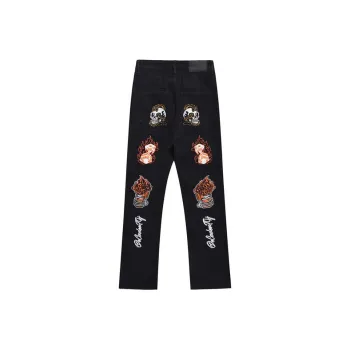 PAINT STAIN Jeans Unisex Black