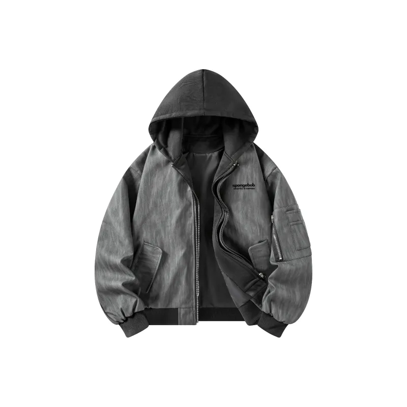 SPONGEBOB SQUAREPANTS Jackets Coats Unisex Black Gray Color-0