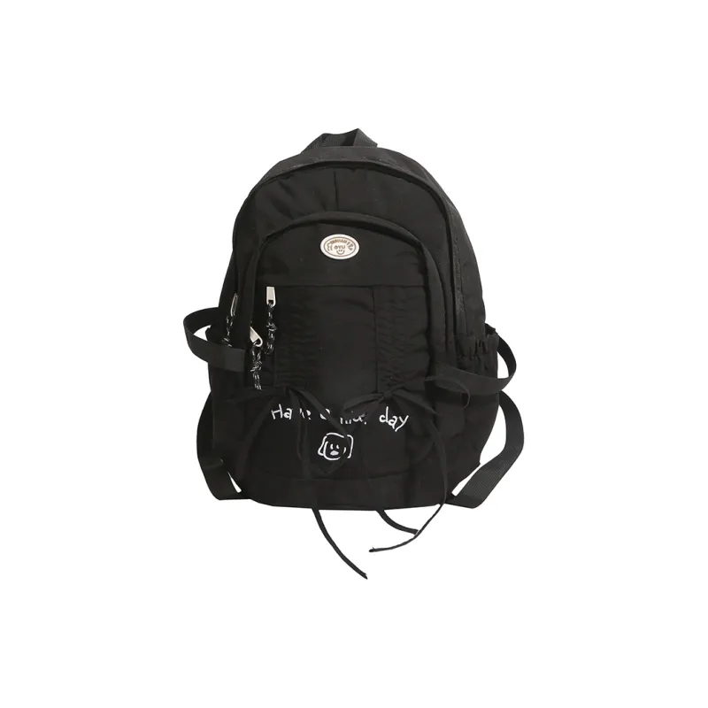 GOBLIN SHARKS 1759 Nylon Fabric Backpack Women's Khaki/Black/Blue-7