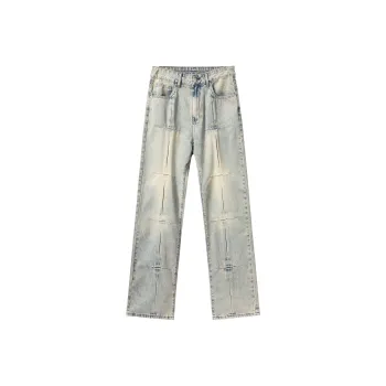 XINYINSU Jeans Unisex Yellow Mud
