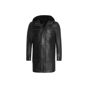 ANDREW MACKENZIE FW23 Leather Jacket Men's Black