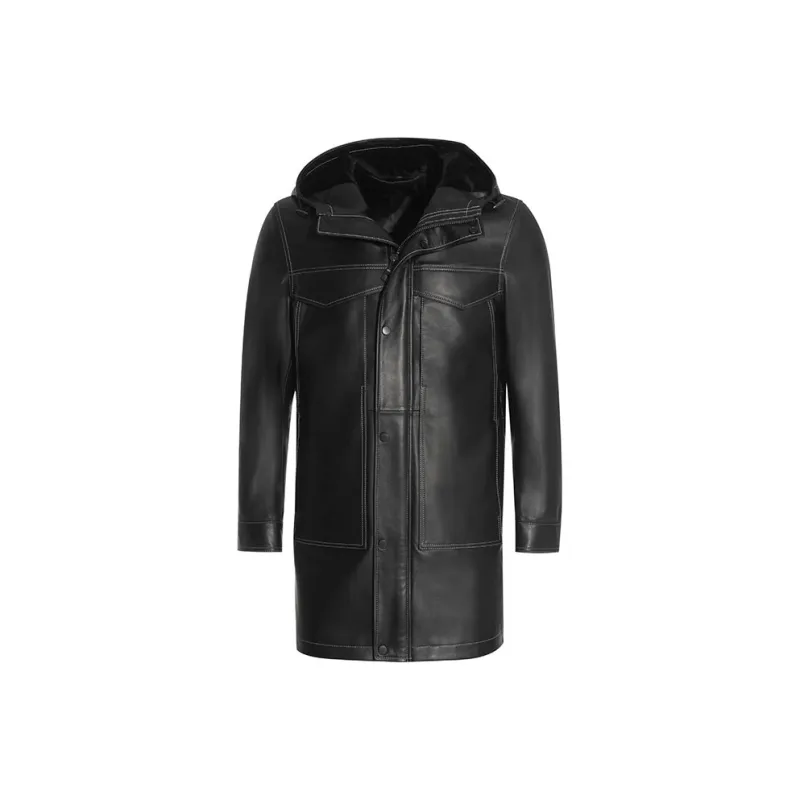 ANDREW MACKENZIE FW23 Leather Jacket Men's Black-0
