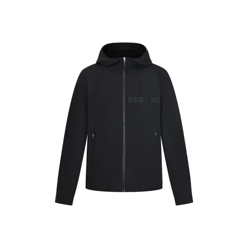 RARE Casual Hooded Jacket Price Coat Men's Black