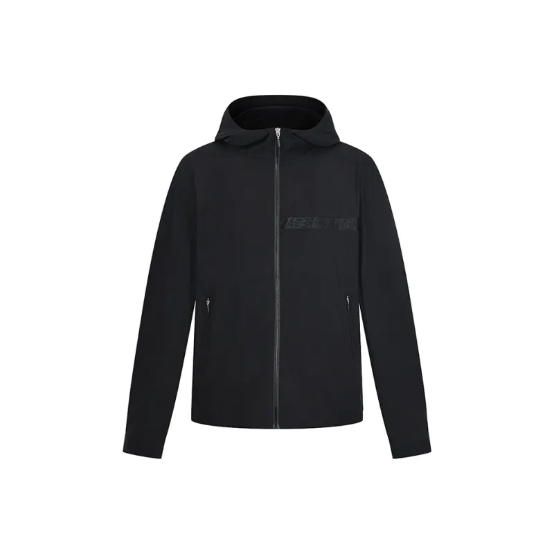 RARE Casual Hooded Jacket Price Coat Men's Black-0