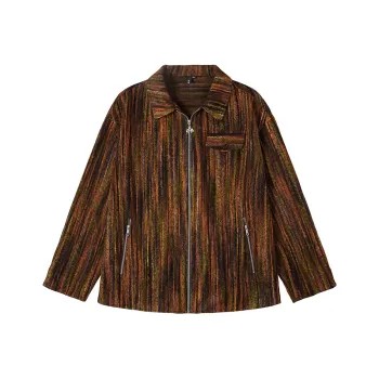 N MAX Jackets Unisex Orange Orange Brown Stripes