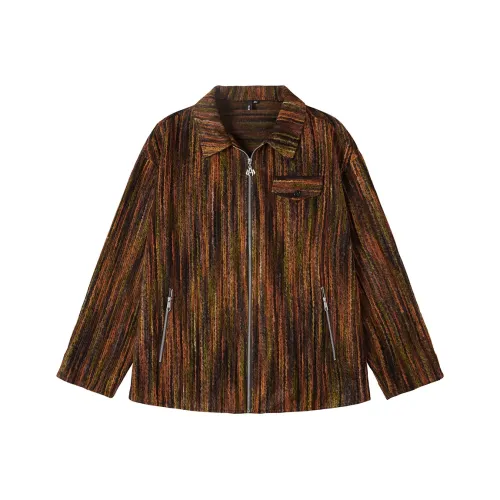 N-MAX Jackets Unisex Orange Orange Brown Stripes