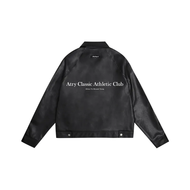 Atry Alphabet Slogan Series Leather Jacket Unisex-0