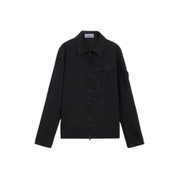 STONE ISLAND Zip Up Long Sleeved Shirt