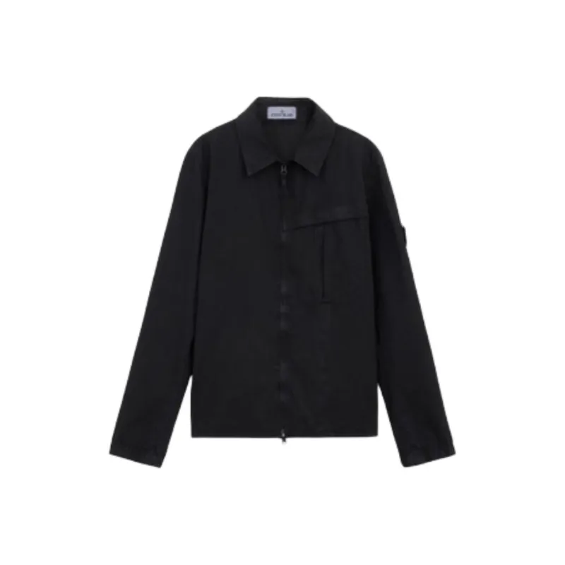 STONE ISLAND Zip Up Long Sleeved Shirt-0