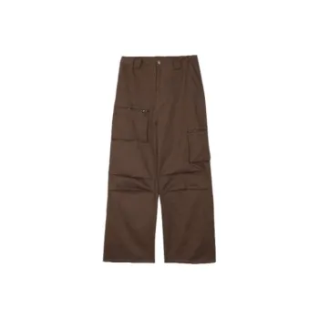 0-CROWORLD Cargo Pants Unisex Brown