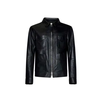 TOM FORD Unlined Grained Texture Leather Jacket