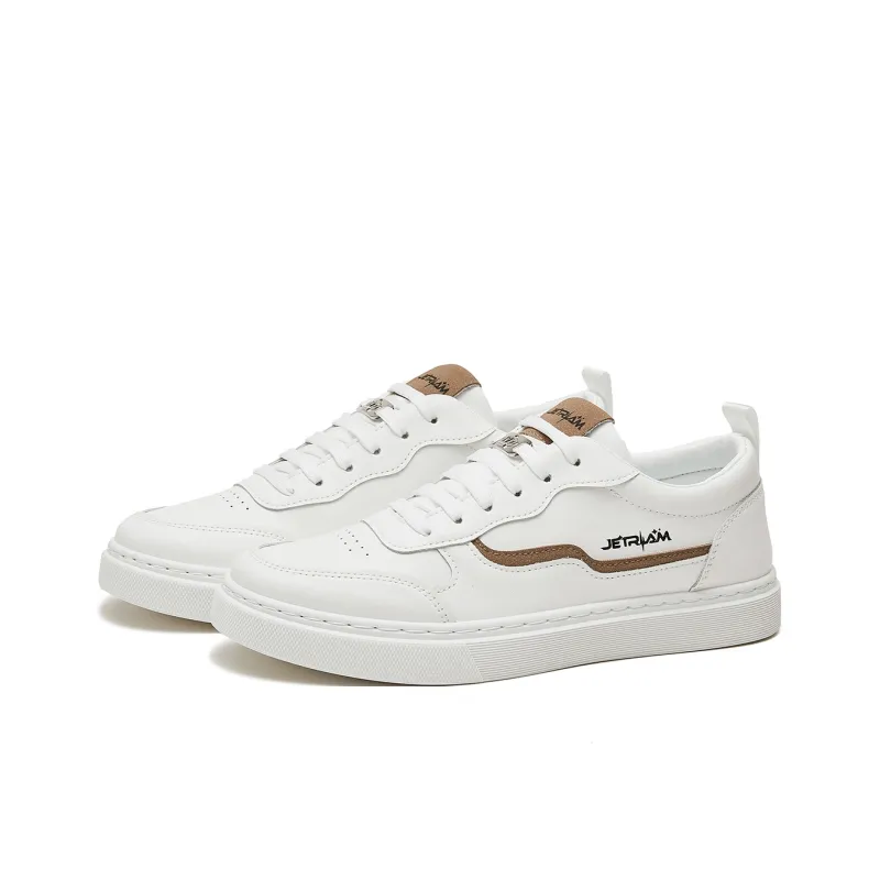 JIETEGONGYANG Lightweight And Breathable Low Top Skateboard Shoes Men's White-2