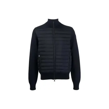 Moncler Logo Patch Knit Padded Cardigan