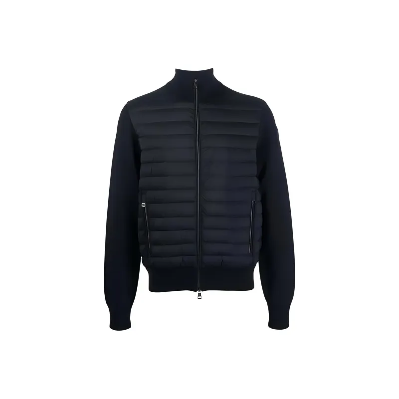 Moncler Logo Patch Knit Padded Cardigan-0