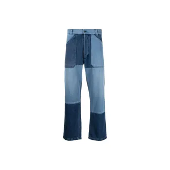 ETRO Patchwork Logo-Embossed Straight-Leg Jeans
