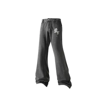 Ice flying Jeans Unisex Black Gray Color