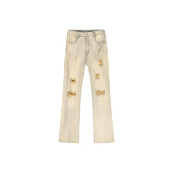 XINYINSU Jeans Unisex Yellow Mud