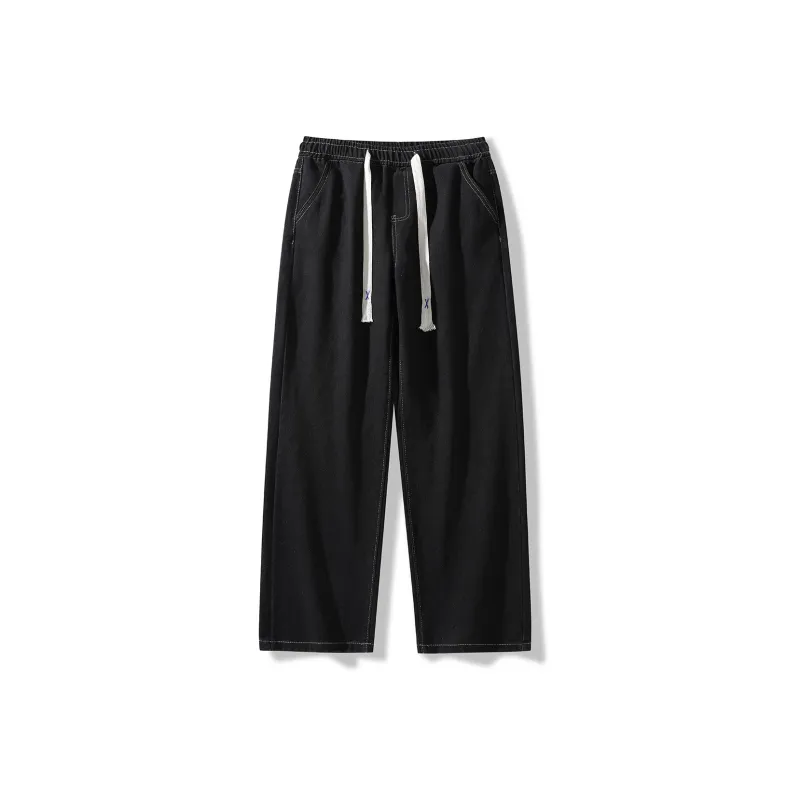 SIFLYTO Distressed Straight Fit Drawstring Jeans Unisex-10